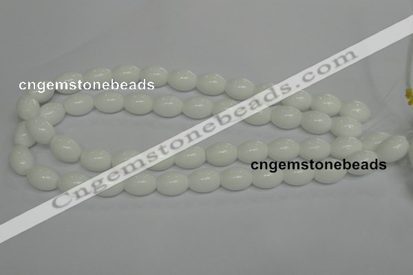 CPB17 15.5 inches 10*14mm rice white porcelain beads wholesale