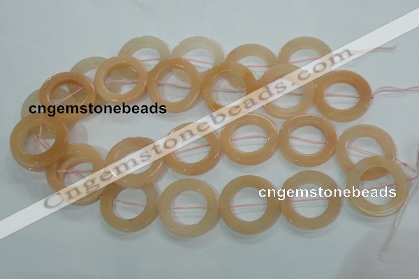 CPI106 15.5 inches 30mm donut pink aventurine jade beads