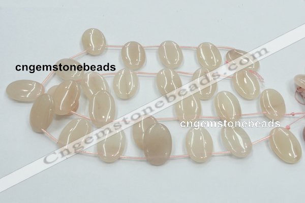 CPI17 15.5 inches 20*30mm top-drilled oval pink aventurine jade beads