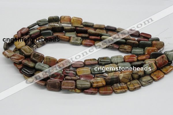 CPJ09 15.5 inches 12*16mm rectangle picasso jasper beads wholesale