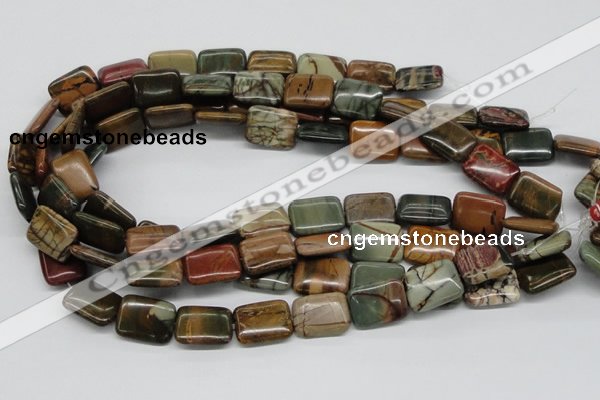 CPJ11 15.5 inches 15*20mm rectangle picasso jasper beads wholesale