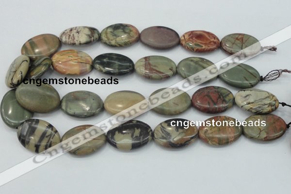 CPJ29 15.5 inches 22*30mm oval picasso jasper beads wholesale