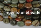 CPJ82 15.5 inches 8*10mm oval picasso jasper gemstone beads