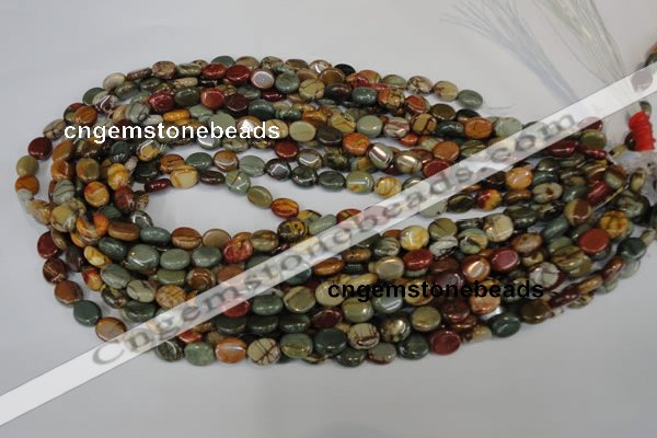 CPJ82 15.5 inches 8*10mm oval picasso jasper gemstone beads