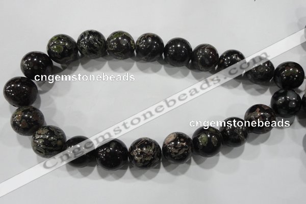 CPM08 15.5 inches 20mm round plum blossom jade beads wholesale