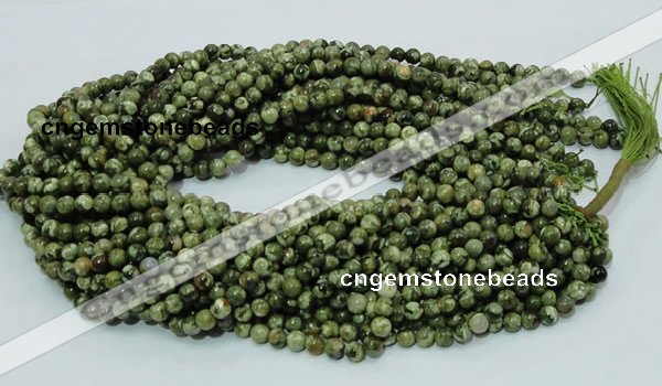 CPS04 15.5 inches 6mm round green peacock stone beads wholesale