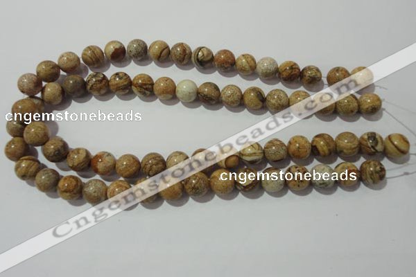 CPT454 15.5 inches 12mm round picture jasper beads wholesale