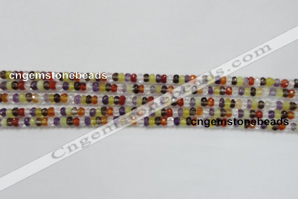 CRB120 15.5 inches 3*5mm faceted rondelle mixed quartz beads