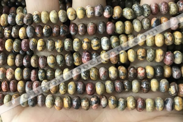 CRB5305 15.5 inches 4*6mm rondelle leopard skin jasper beads wholesale