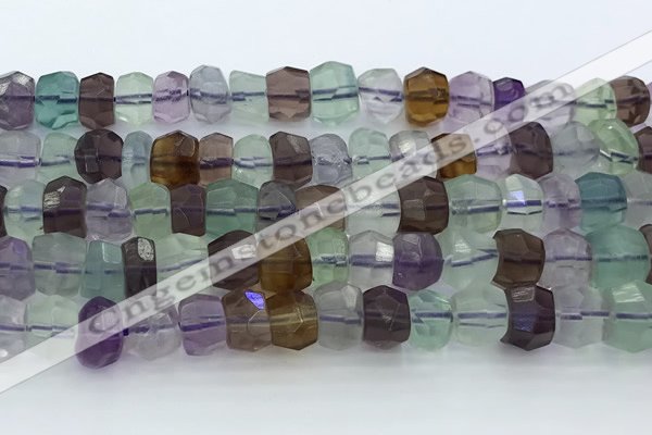 CRB5625 15.5 inches 6*8mm - 7*9mm faceted rondelle fluorite beads