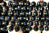 CRB6031 15 inches 6*8mm faceted rondelle black onyx beads