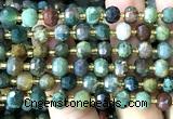 CRB6042 15 inches 6*8mm faceted rondelle Indian agate beads