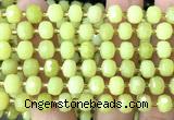 CRB6049 15 inches 6*8mm faceted rondelle lemon jade beads