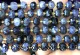 CRB6058 15 inches 6*8mm faceted rondelle iolite gemstone beads