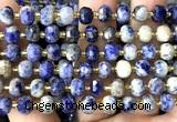 CRB6061 15 inches 6*8mm faceted rondelle orange sodalite beads