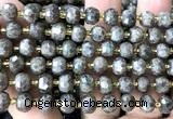 CRB6070 15 inches 6*8mm faceted rondelle grey labradorite beads