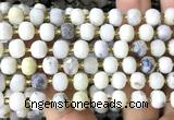 CRB6083 15 inches 6*8mm faceted rondelle white opal beads