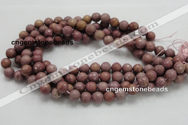 CRC60 15.5 inches 12mm faceted round rhodochrosite gemstone beads