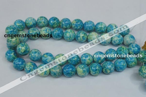 CRF107 15.5 inches 18mm round dyed rain flower stone beads wholesale