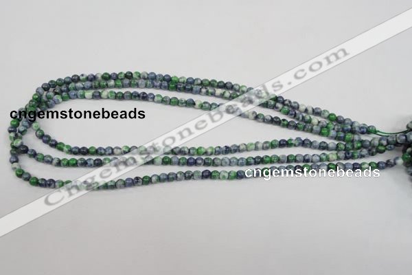 CRF150 15.5 inches 4mm round dyed rain flower stone beads wholesale