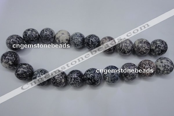 CRF288 15.5 inches 20mm round dyed rain flower stone beads