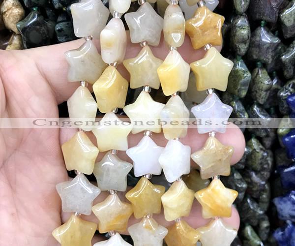 CRG67 15 inches 16mm star yellow aventurine jade beads wholesale