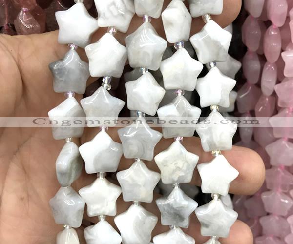 CRG82 15 inches 16mm star white crazy lace agate beads wholesale