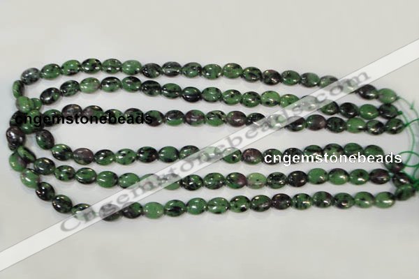 CRZ479 15.5 inches 8*10mm oval ruby zoisite gemstone beads