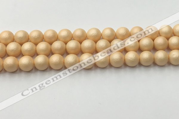 CSB2402 15.5 inches 8mm round matte wrinkled shell pearl beads