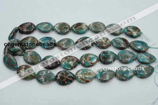 CSE12 15.5 inches 18*25mm flat teardrop natural sea sediment jasper beads