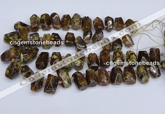 CTD3706 Top drilled 10*15mm - 15*25mm faceted nuggets garnet beads