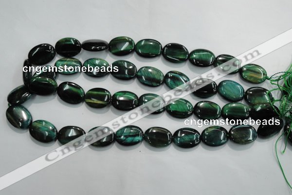 CTE1044 15.5 inches 15*20mm oval dyed green tiger eye beads