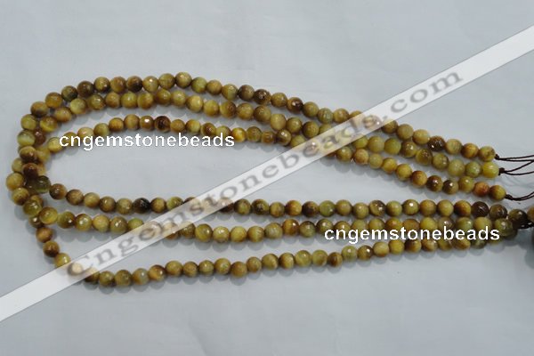 CTE901 15.5 inches 6mm faceted round golden tiger eye beads