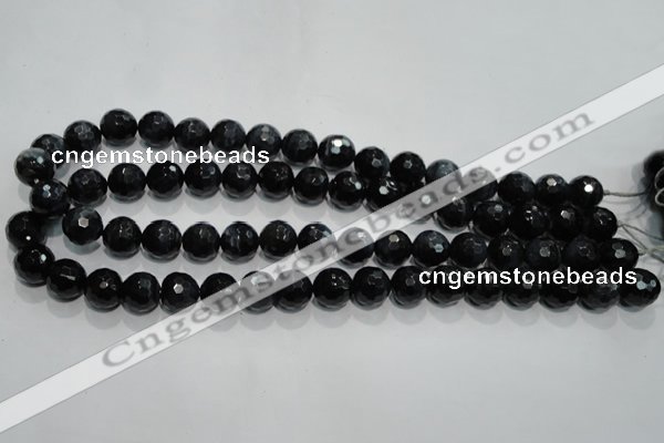 CTE921 15.5 inches 6mm faceted round silver tiger eye beads