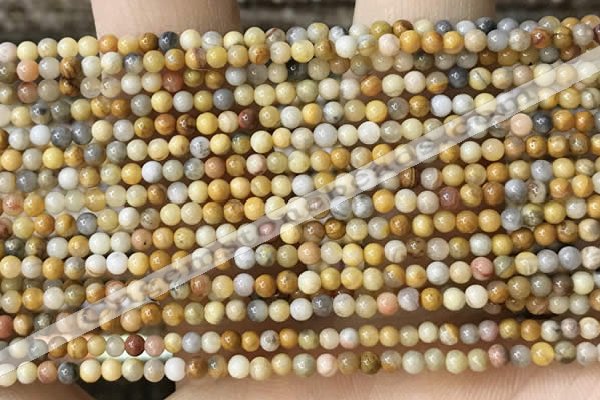 CTG2019 15 inches 2mm,3mm yellow crazy lace agate beads