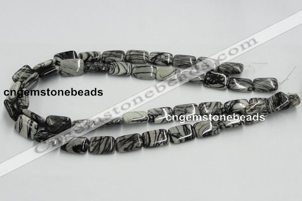 CTJ18 16 inches 13*18mm rectangle black water jasper beads wholesale