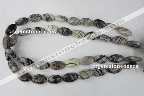 CTJ210 15.5 inches 12*20mm marquise black water jasper beads wholesale