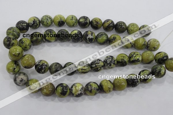 CTP106 15.5 inches 16mm round yellow pine turquoise beads wholesale