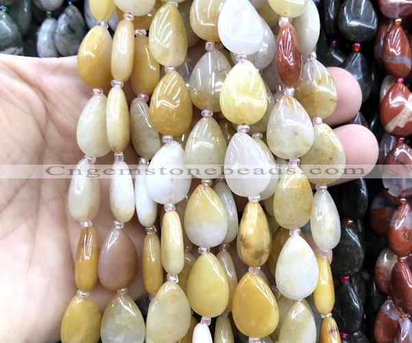 CTR505 15 inches 13*18mm flat teardrop yellow aventurine jade beads