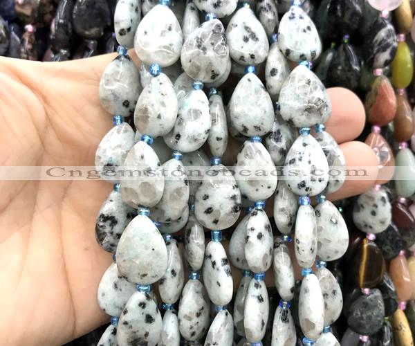 CTR510 15 inches 13*18mm flat teardrop sesame jasper beads