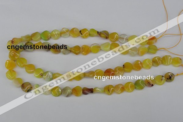 CTW06 15.5 inches 12mm twisted coin madagascar agate beads wholesale