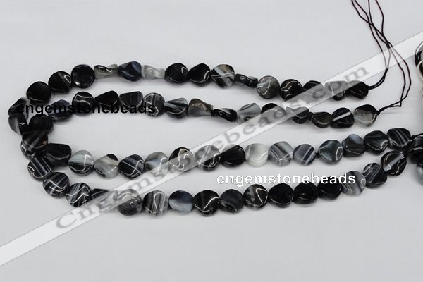 CTW09 15.5 inches 12mm twisted coin botswana agate beads wholesale