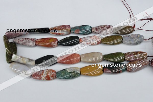 CTW113 15.5 inches 15*30mm twisted rectangle Indian agate beads