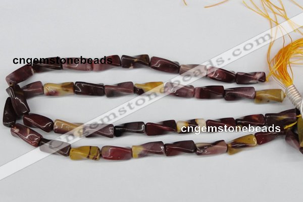 CTW125 15.5 inches 9*20mm twisted trihedron mookaite gemstone beads