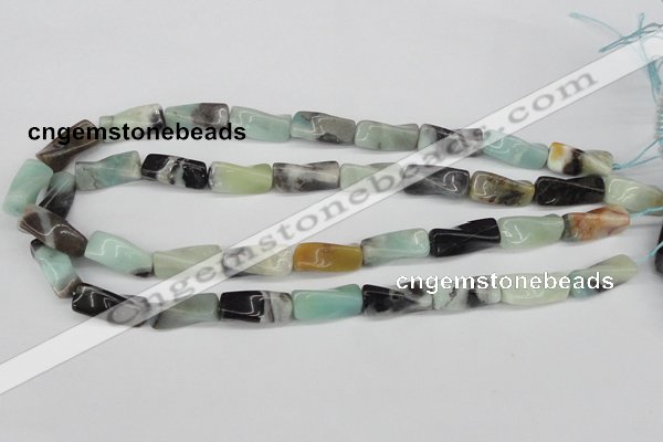 CTW131 15.5 inches 10*20mm twisted trihedron amazonite gemstone beads