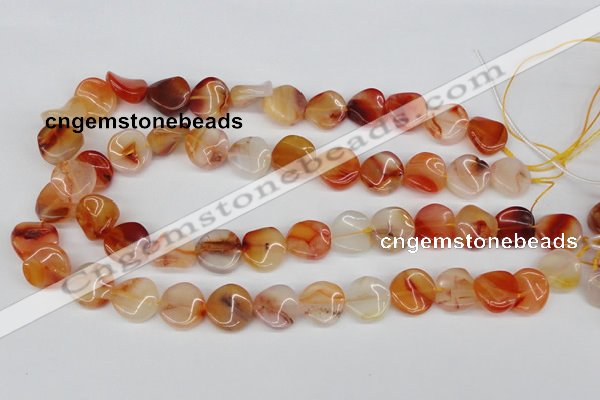 CTW21 15.5 inches 16mm twisted coin agate gemstone beads wholesale