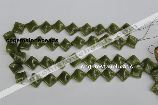 CTW53 15.5 inches 15*15mm twisted diamond jade gemstone beads