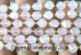 CTW551 15 inches 8mm faceted & twisted S-shaped rose quartz beads