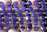 CTW554 15 inches 8mm faceted & twisted S-shaped amethyst beads