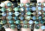 CTW579 15 inches 8mm faceted & twisted S-shaped Indian agate beads